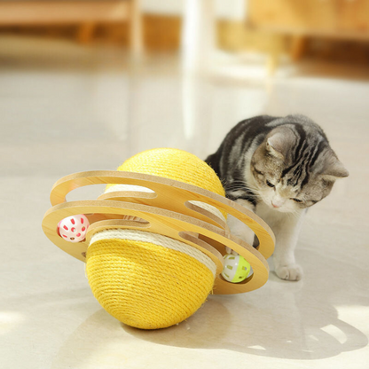 Space-Themed Cat Scratching Toy - Asteroid Cat Track Spinner