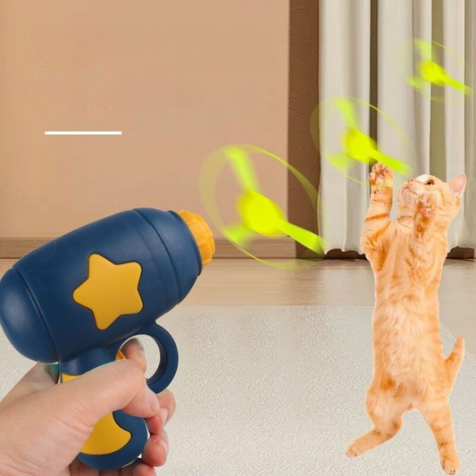 Interactive Cat Toy: Spinning Flying Discs with Launcher - Indoor Fun for Kittens