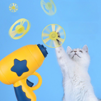 Interactive Cat Toy: Spinning Flying Discs with Launcher - Indoor Fun for Kittens