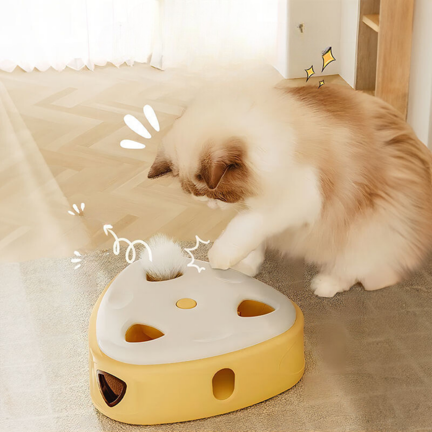 Smart Cheese Cat Toy - Interactive Electric Teaser with Type-C Charging