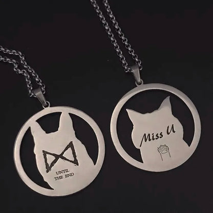 Pet photo necklaces, custom made cat and dog souvenirs, cartoon portraits, surnames, Chinese and English characters can be engraved