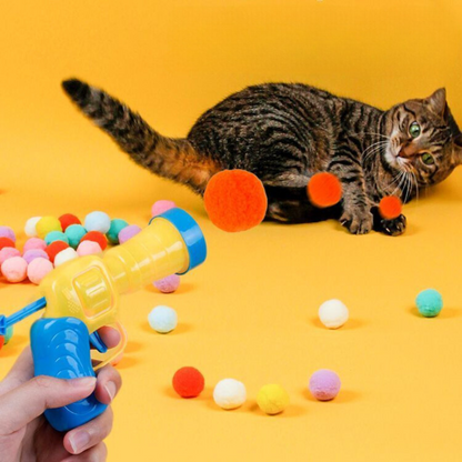 Cat Toy Ball Plush Ball Launcher - Entertaining Cat Toy