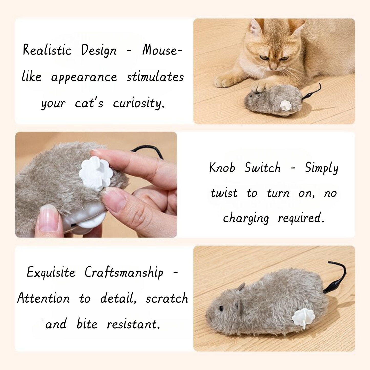 Interactive Wind-Up Mouse Toy for Cats - Fun and Engaging Playtime