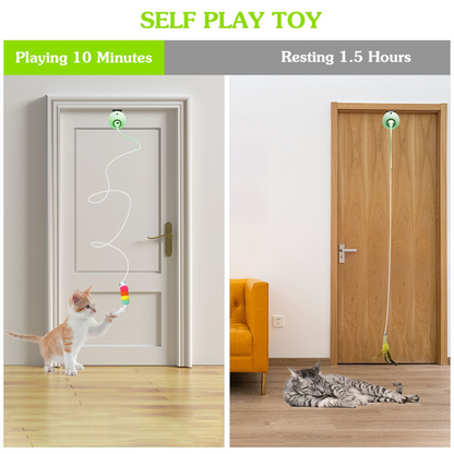 USB Rechargeable Automated Cat Teaser Wand - 118 Inches with Remote Control