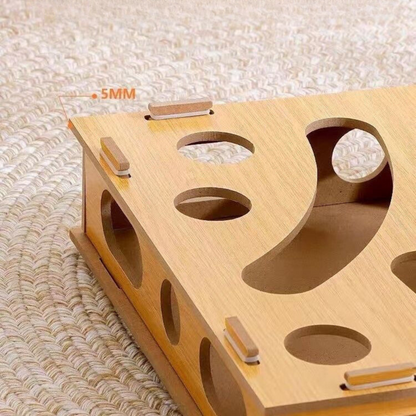 Interactive Cat Toy - Wooden Ball Maze with Bell Balls